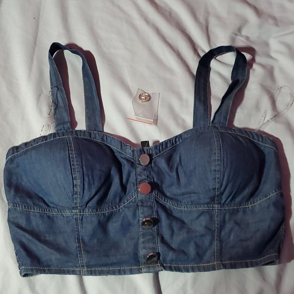 Blue crop top